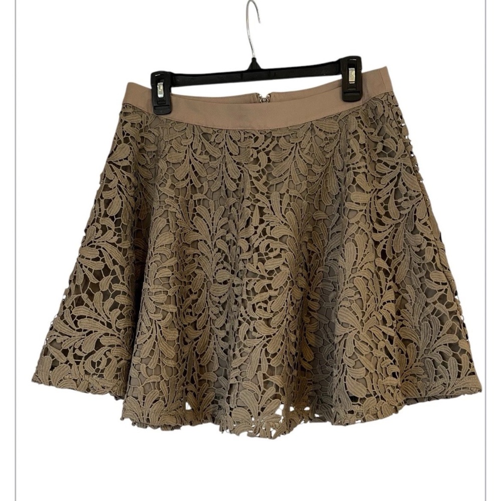 Supertrash Floral Taupe Neutral Short Mini Skirt 34 NWT - Picture 8 of 9